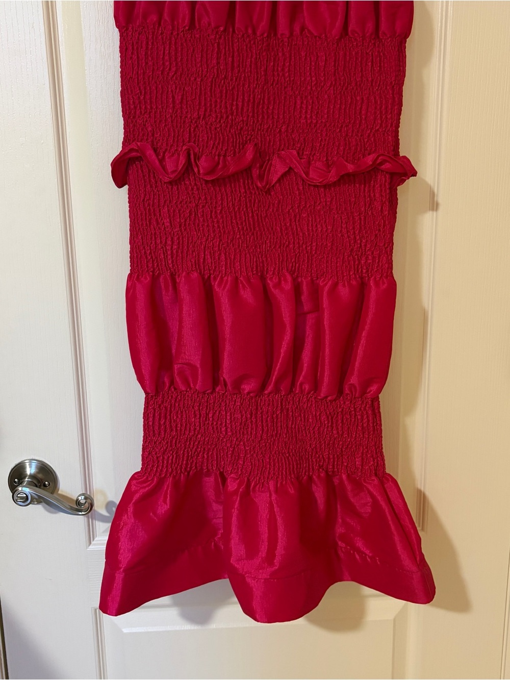 Fushia Ruffled Strapless Dress - Picture 4 of 13